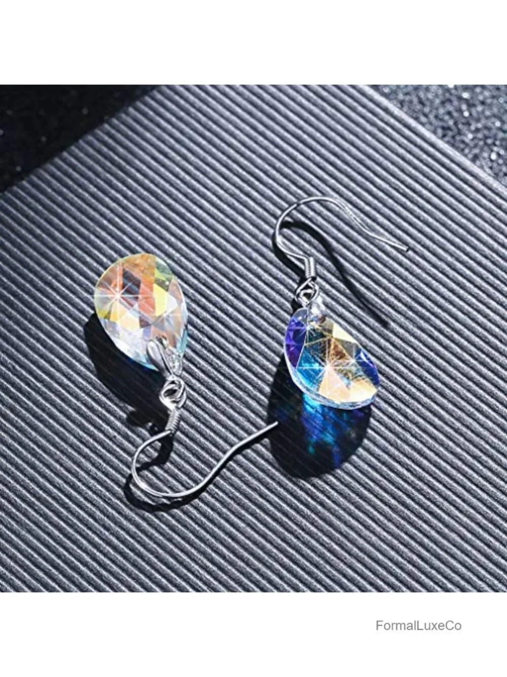 925 Sterling Silver Austrian Crystal Teardrop Dangle Earrings for Women -